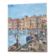 Oil painting on canvas House of the Infanta Saint Jean de Luz signed Valota