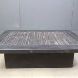 Brutalist stone coffee table, Made In belgium, 1960s