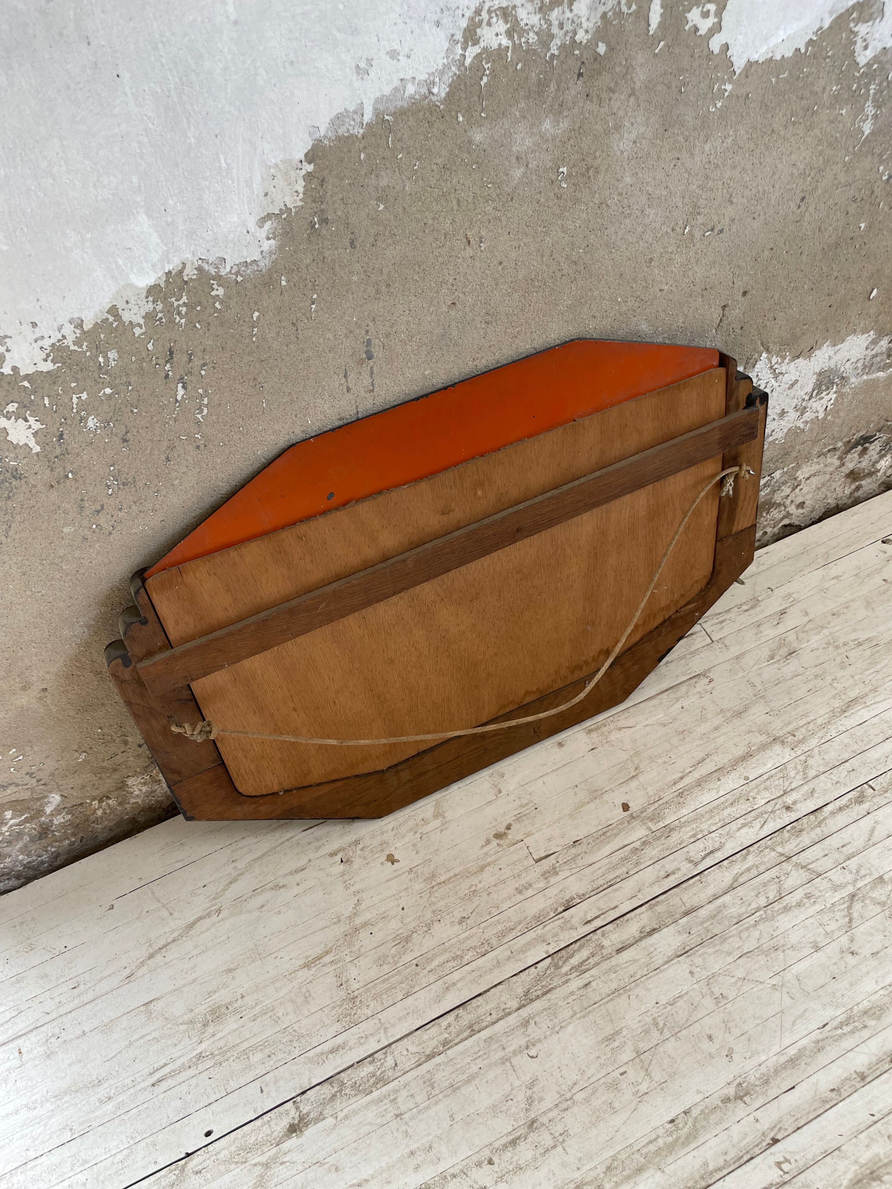 Black art deco mirror 65x46cm