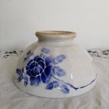 Large old blue bowl in vintage earthenware, 1940s