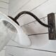 Industrial iron swan neck wall light