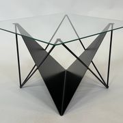 Table basse vintage en fil d'acier design éclectique des années 80