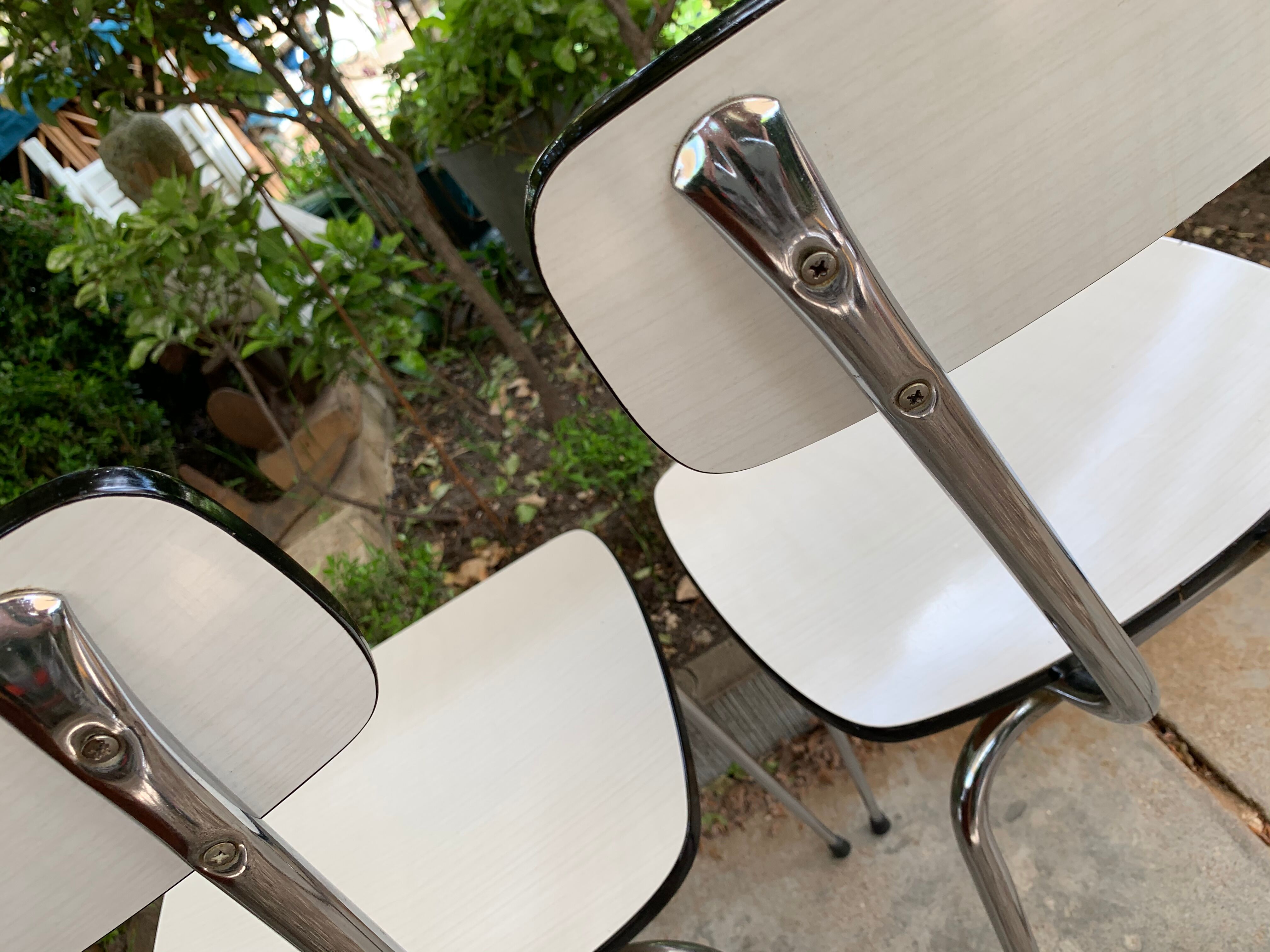 White formica chairs
