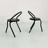 Set of 4 Postmodern Metal Chairs, 1980