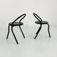 4 chaises en métal postmodernes, 1980