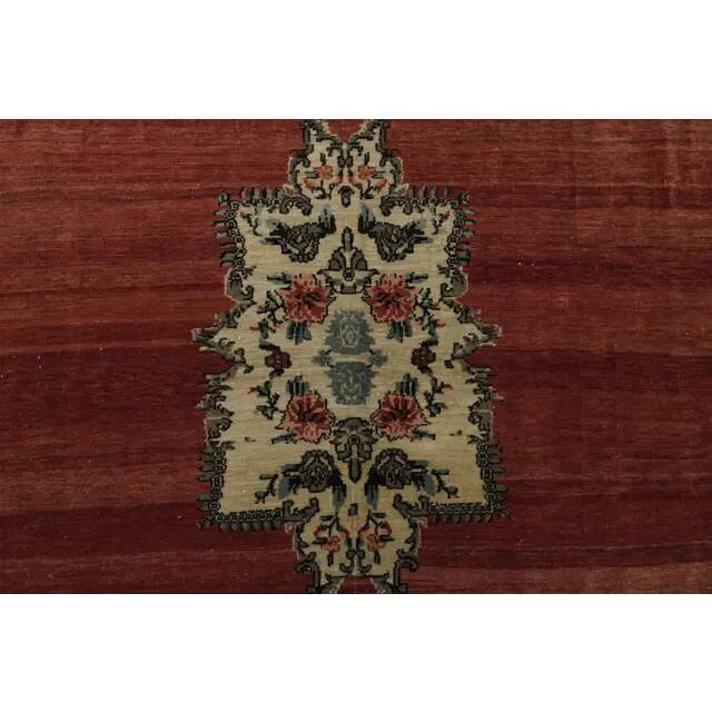 1970s Vintage Turkish Handmade Wool & Cotton Red Area Rug 239x363