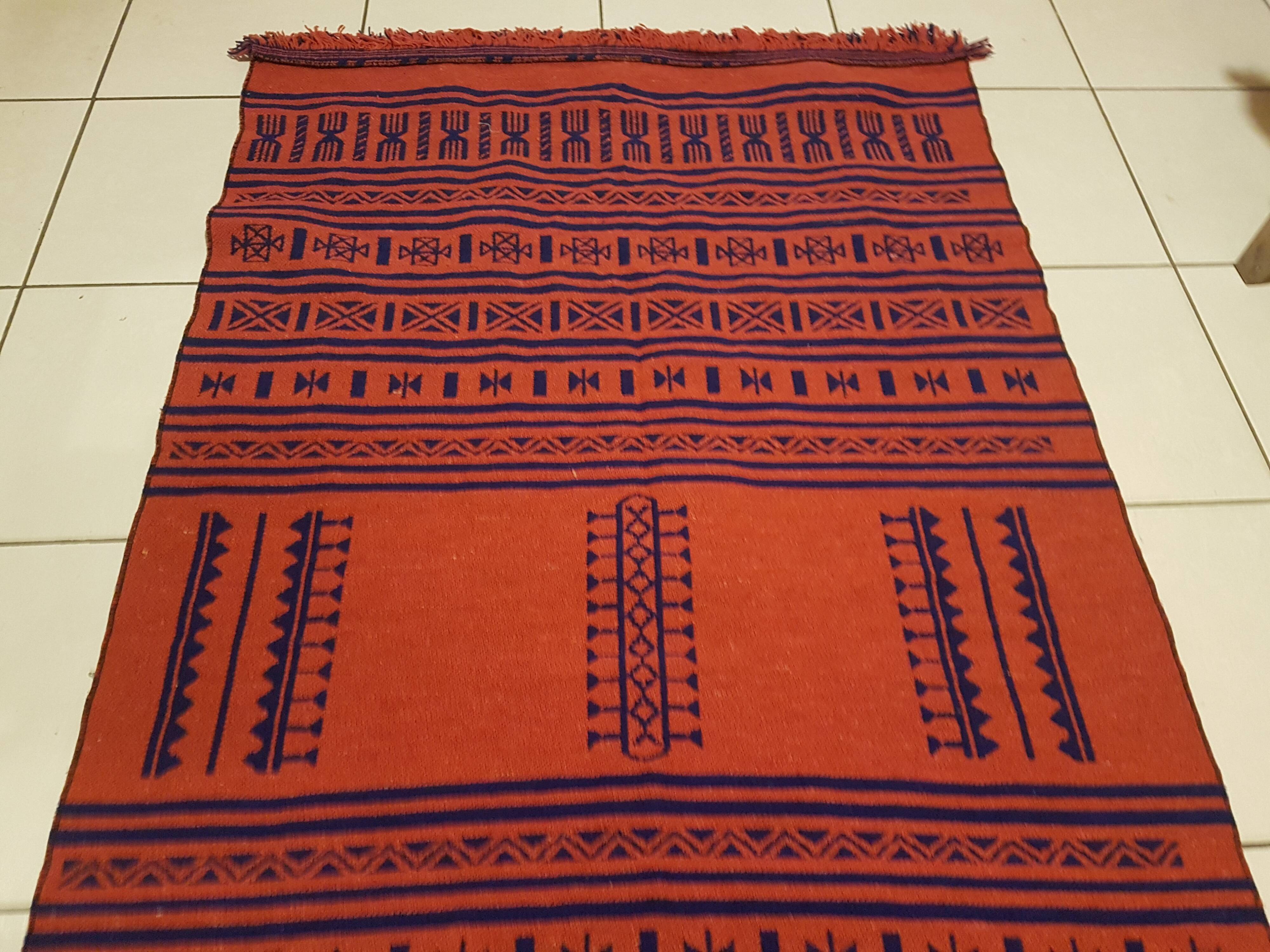Tapis kilim aztéque 99x183cm fait main