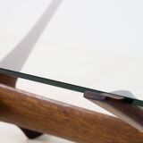 Örebro Glas ‘Condor’ walnut & glass coffee table by Fredrik Schriever-Abeln