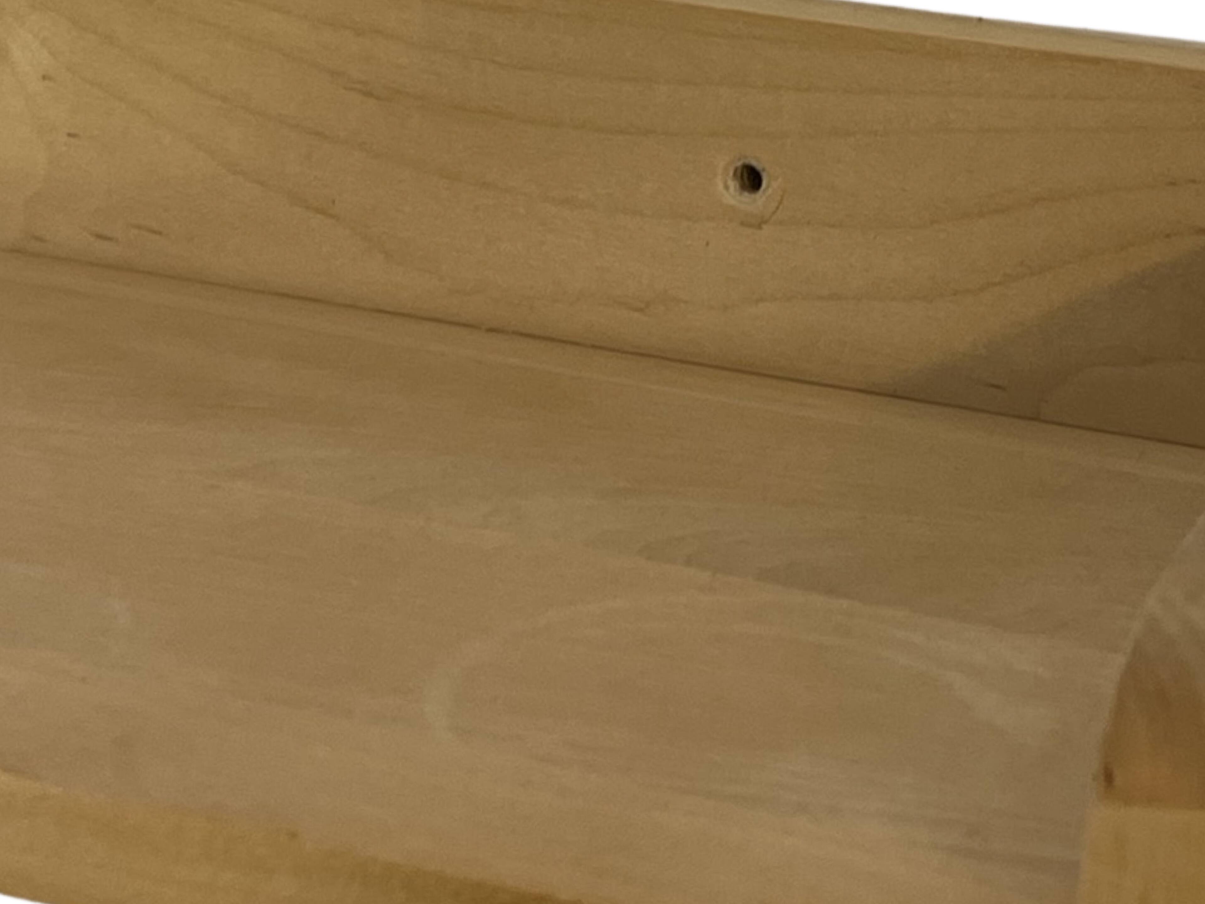 Vintage wooden wall shelve rack bookshelf in pinewood