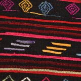 Burgundy Red Modern Pattern Kilim Rug, 162x313Cm