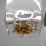 1970s Italian chandelier with Murano glass shades and anodized metal frame