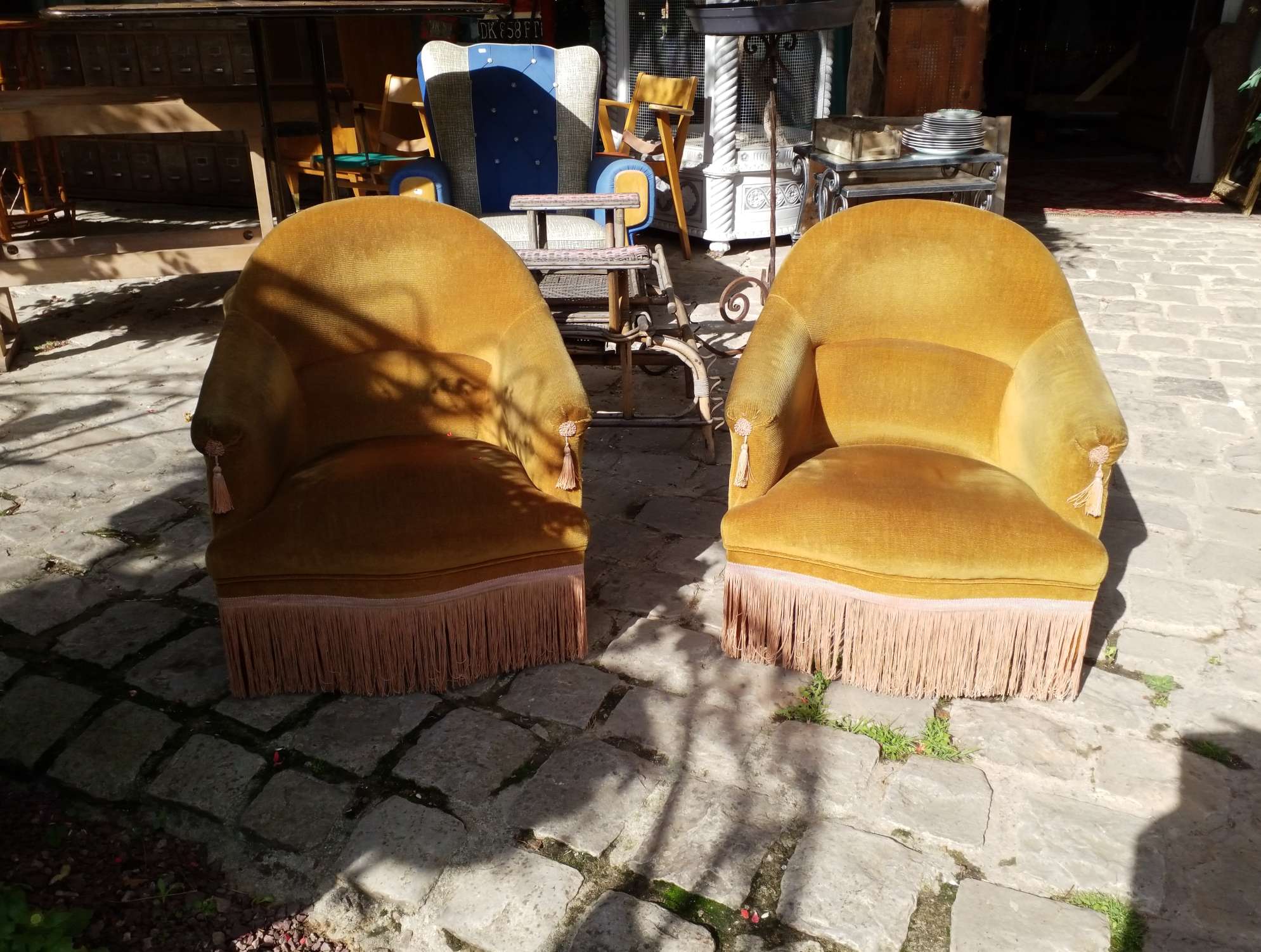 Pair of toad armchairs