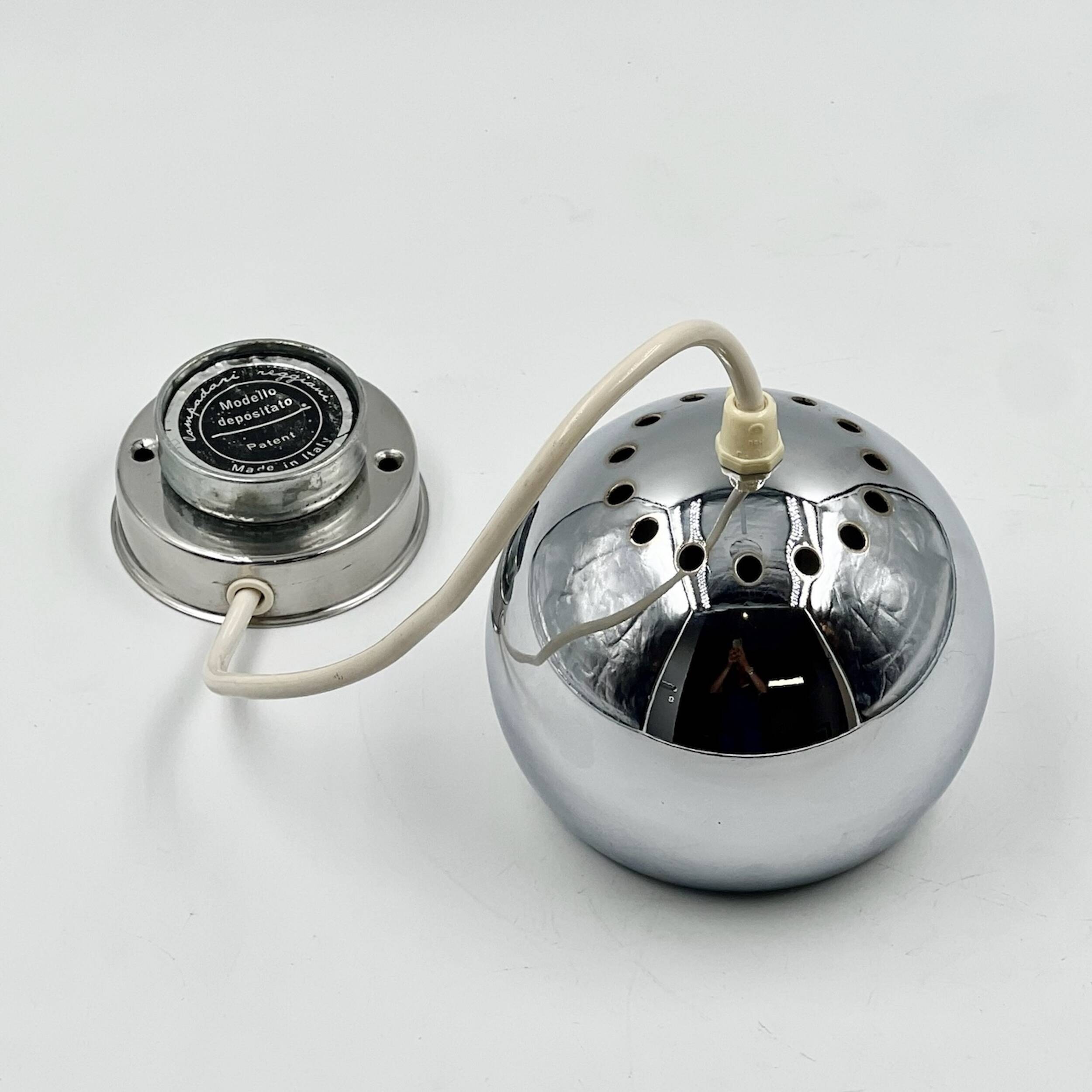 Vintage 'Eyeball' Lamp Reggiani in Chrome Metal, 1960s