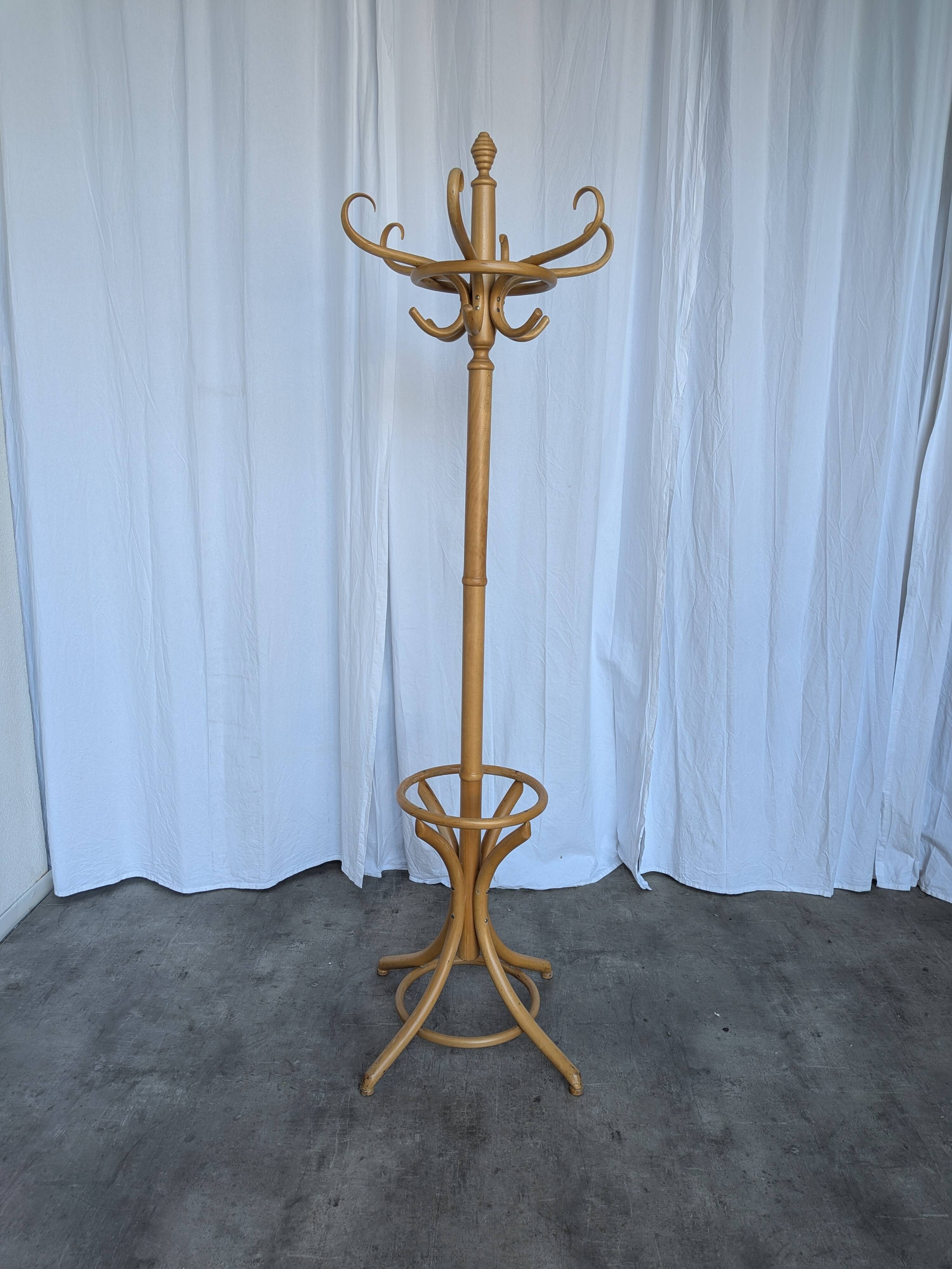 Vintage Bentwood Coat Stand in Thonet Style with Umbrella Holder