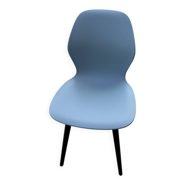 Chaise design Sedus bleu clair – piètement bois noir