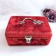 Sewing box padded with red silk, Napoleon III style