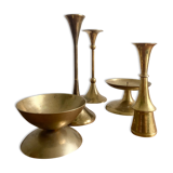 5 bougeoirs en laiton