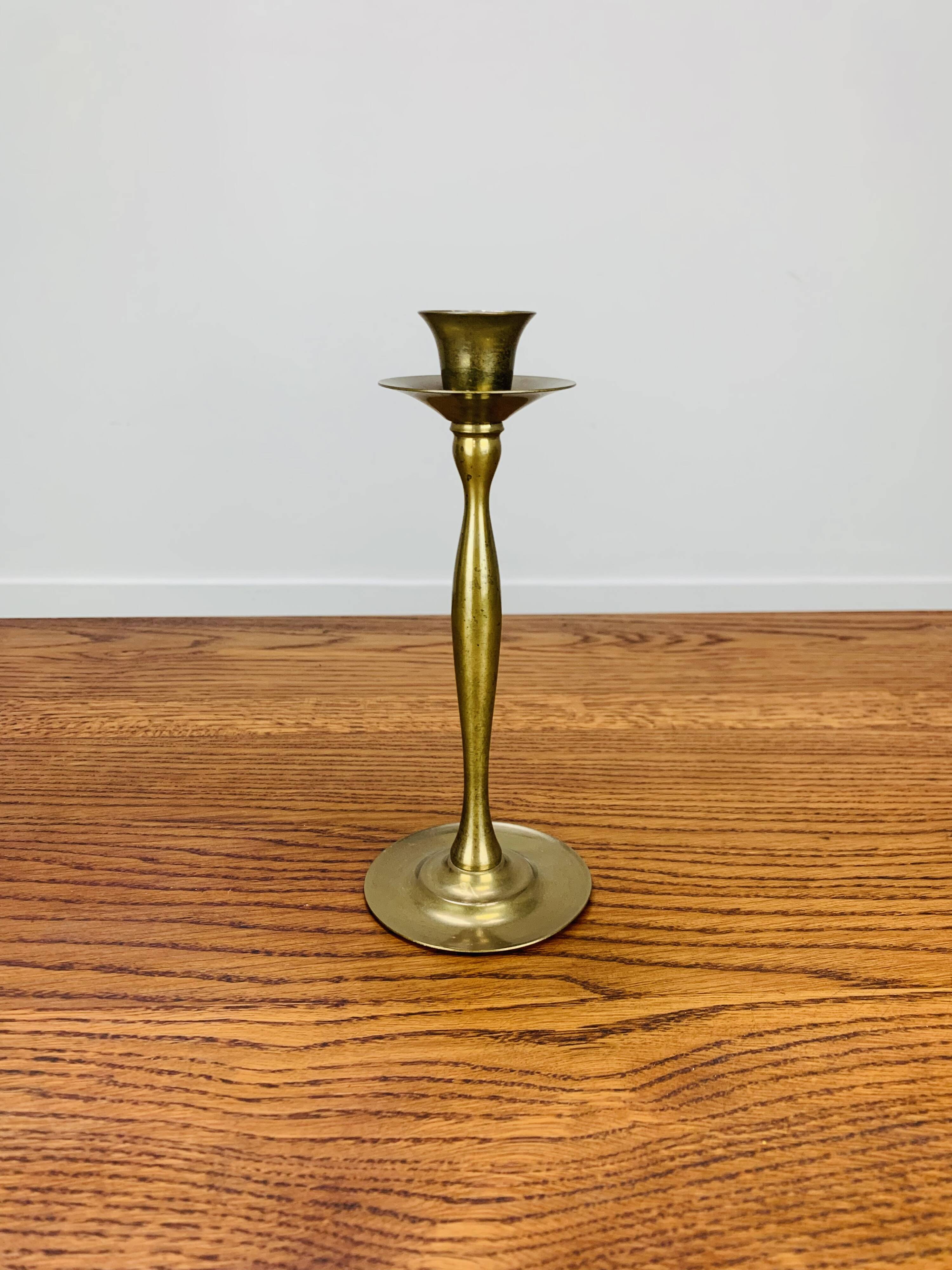 Vintage gold brass candle holder