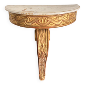 console Demi Lune Doré - blanc