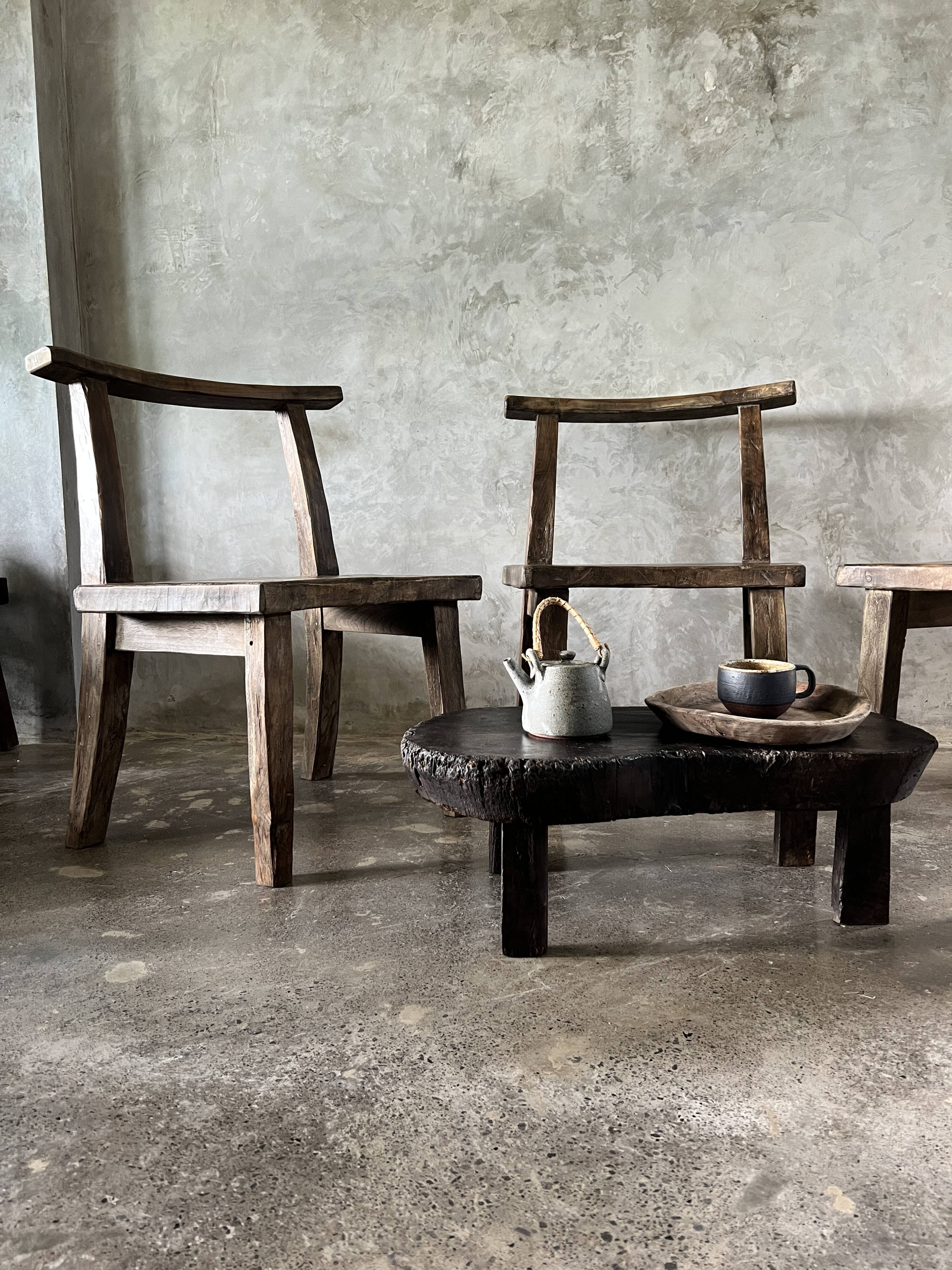 Large old teak chair or armchair H84 L60