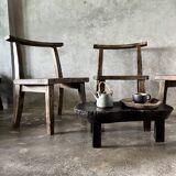 Grande chaise ou fauteuil en teck ancien H84 L60