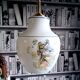 Vintage opaline glass pendant, multicoloured geisha patterns 1960, Anouck