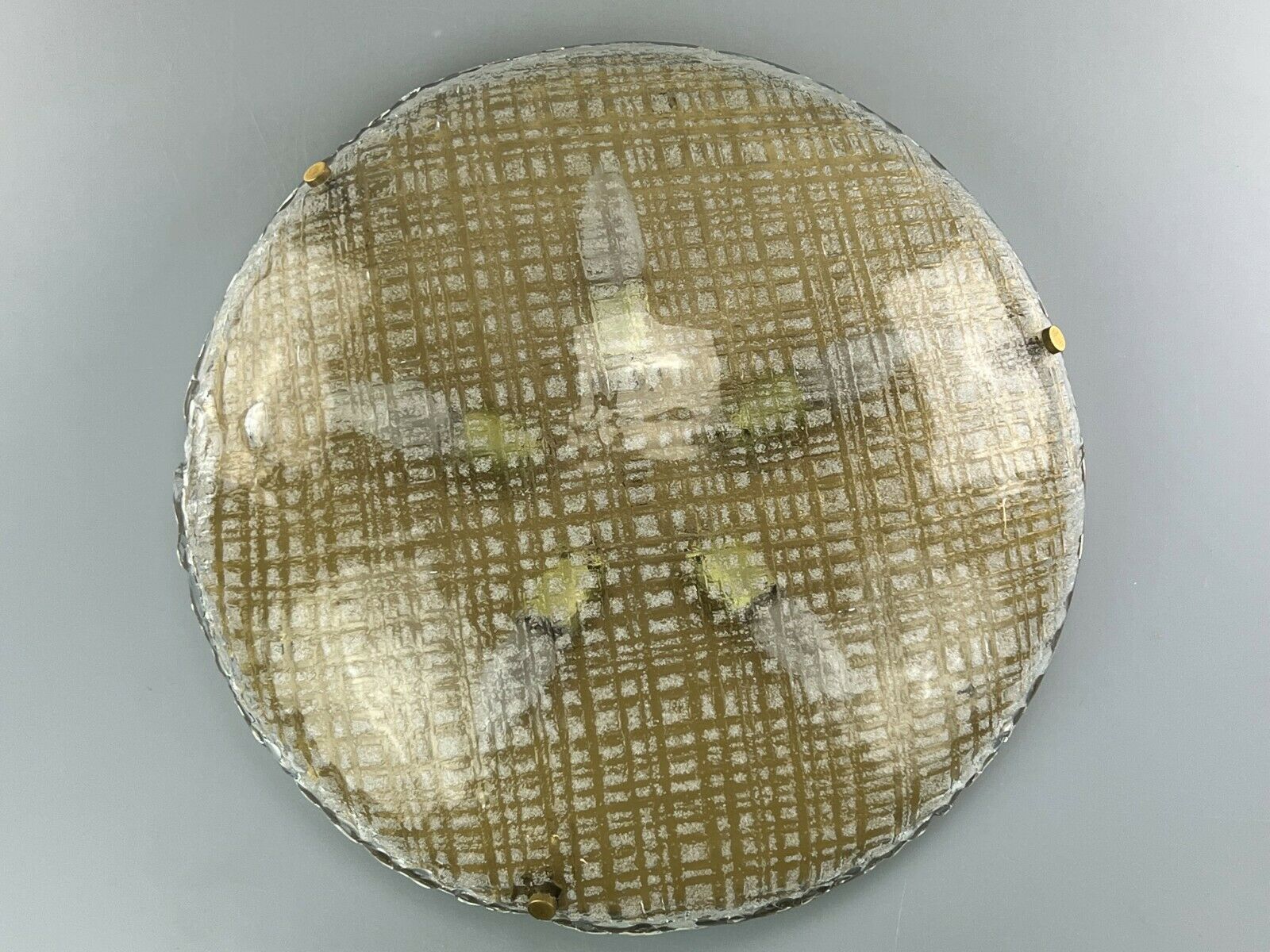 60s 70s lamp light plafoniere flush mount ice glass hillebrand 60s