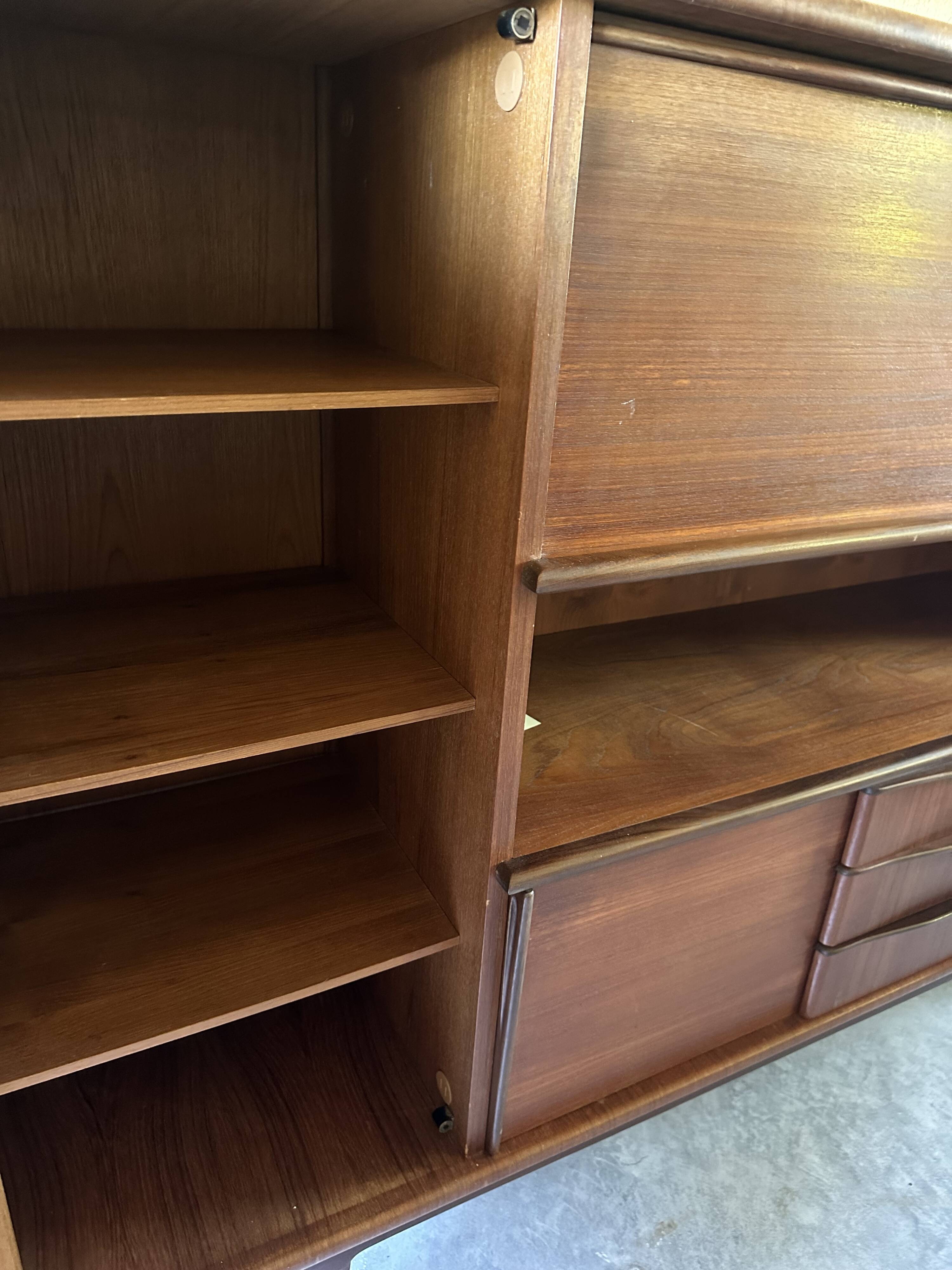 High sideboard or living room teak, vintage 1960s