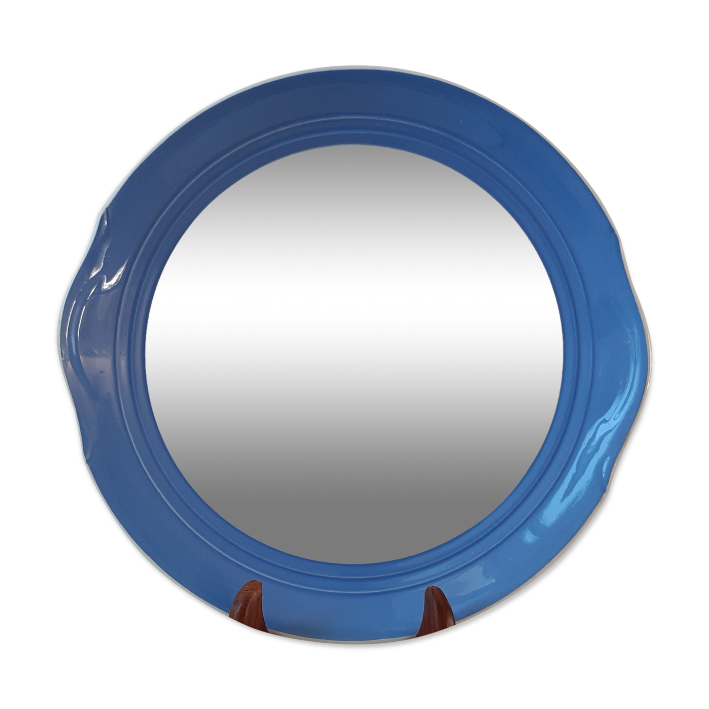 Cake dish Saint-Amand Céranord blue 50s-60s