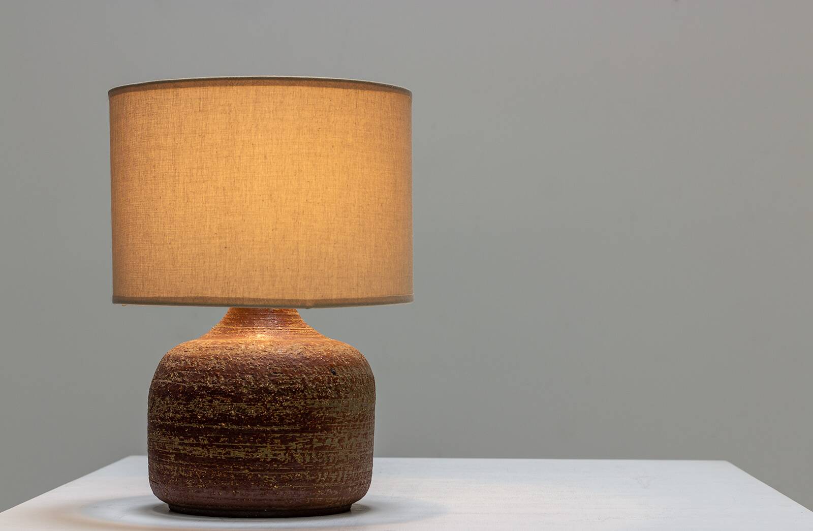 Jacques Pouchain Terracotta table lamp 1960