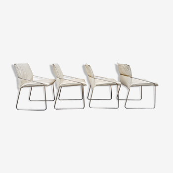 Set of four chairs design leather