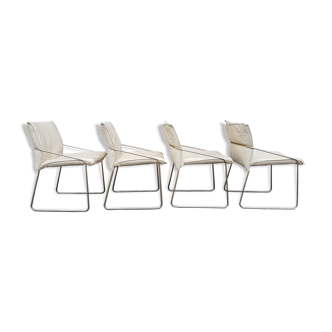 Set of four chairs design leather