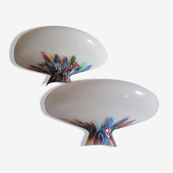 Pair of Murano crystal wall lamps from the 80