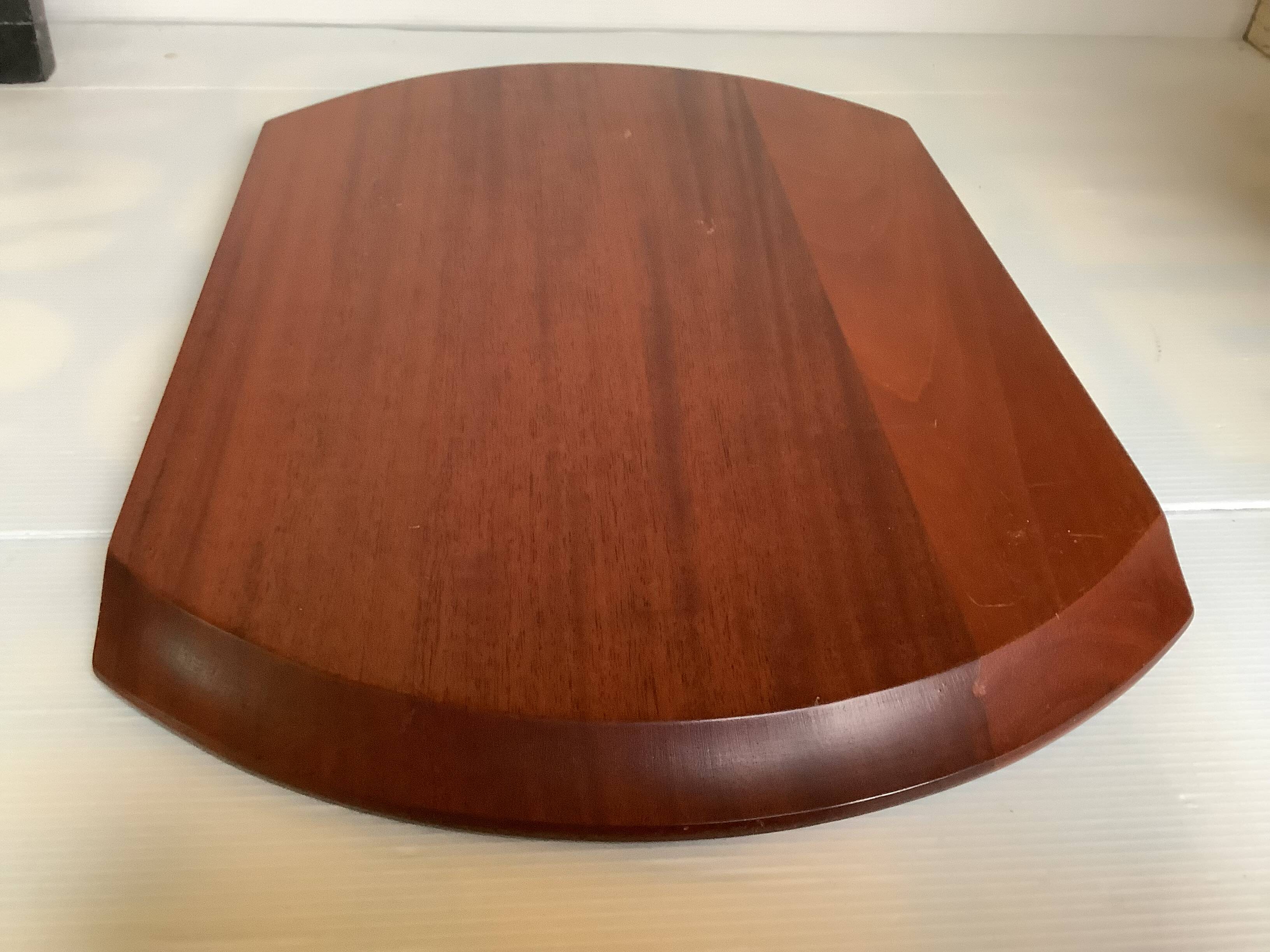 Pair of wooden snack meal trays with compartments.
