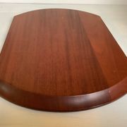 Pair of wooden snack meal trays with compartments.