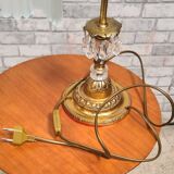 Large brass lamp with tassels 1970 to 80 and opaque molded glass, very good condition, electric ok, elegant