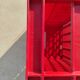 Vintage red plastic locker for 35 bottles of 25 cl anchor beer