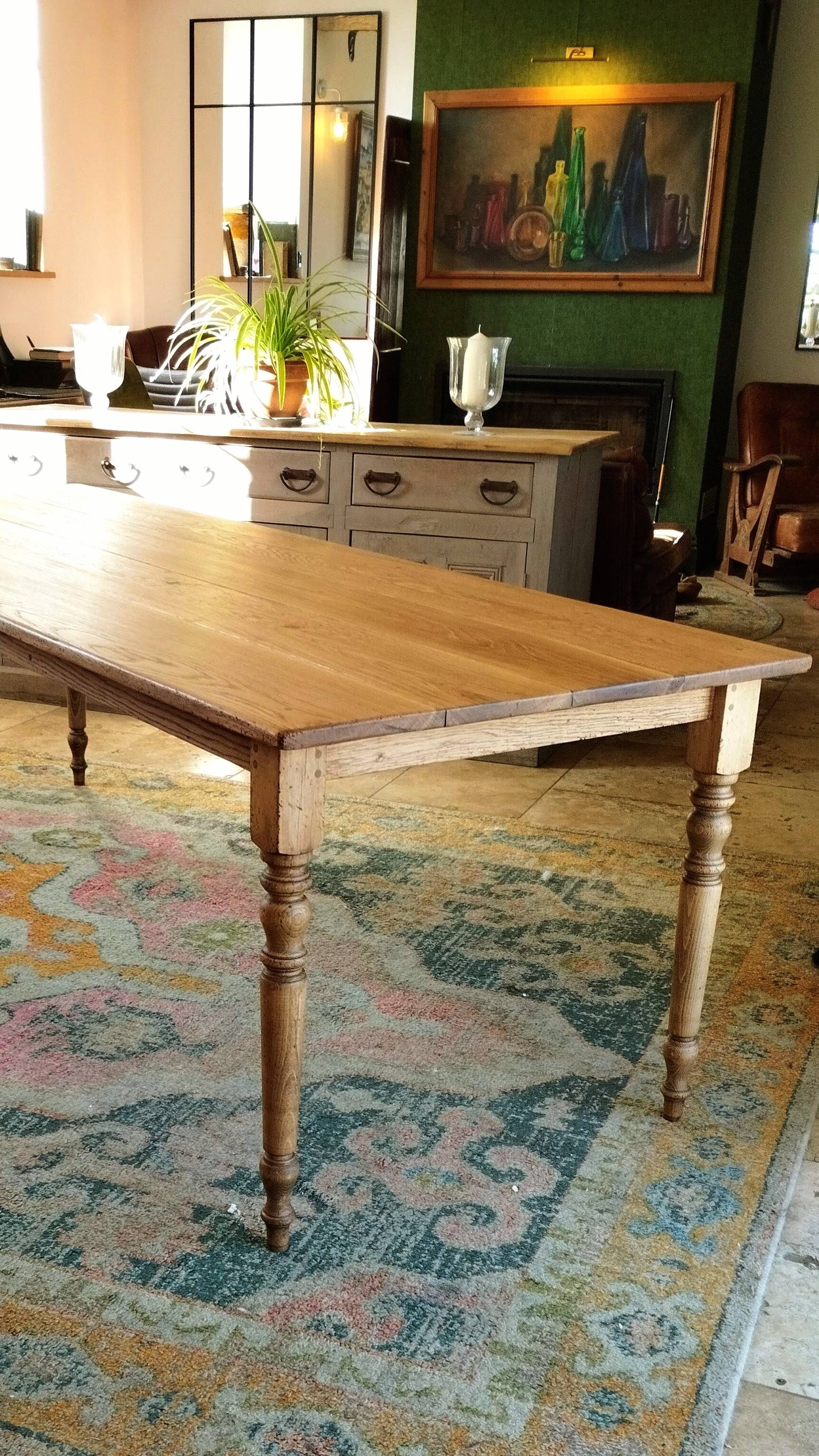 Solid oak farmhouse table