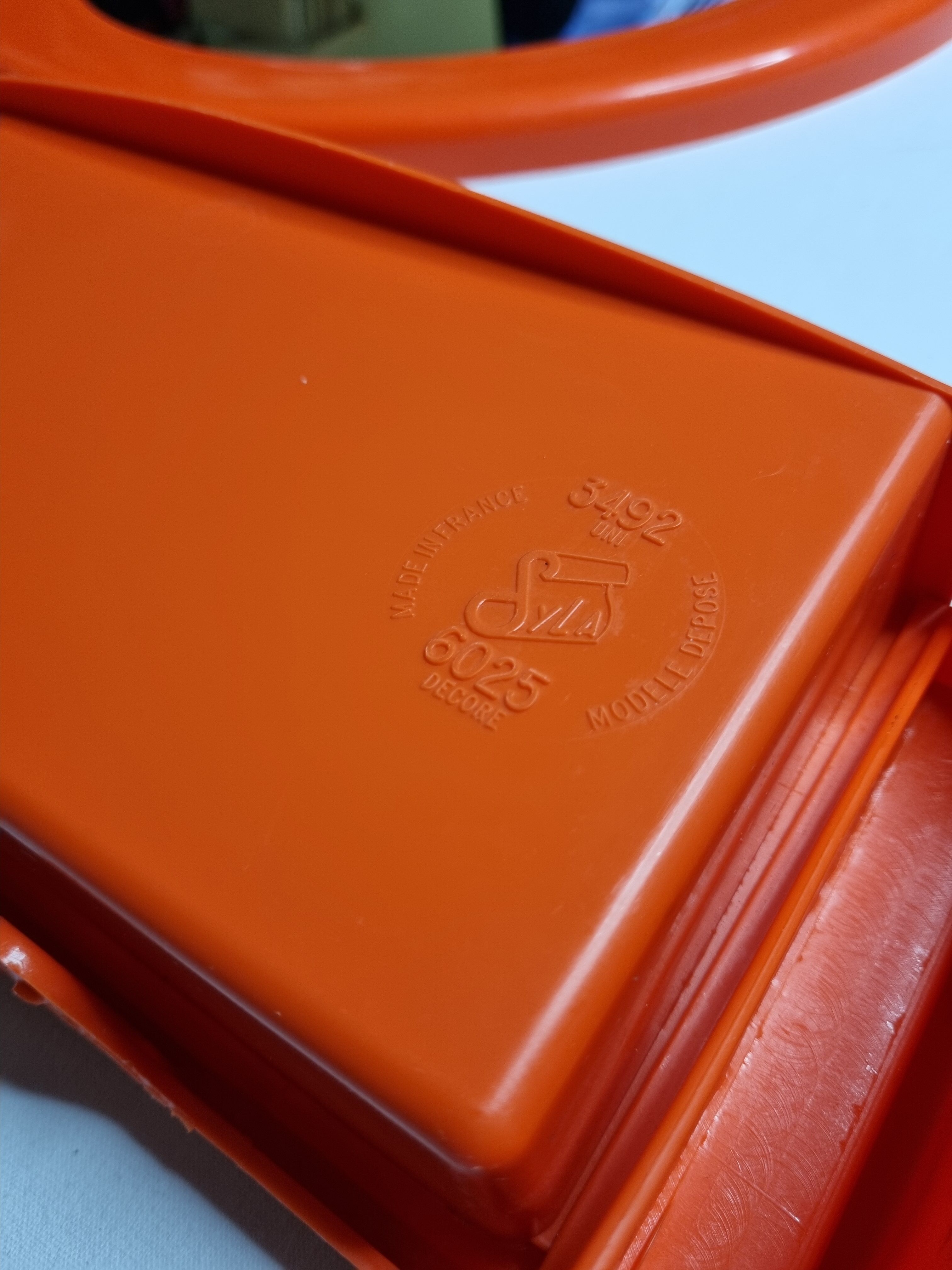 Miroir Syla vintage et étagère de salle de bain, orange, années 70
