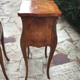 Pair of Louis XV style marquetry bedside tables