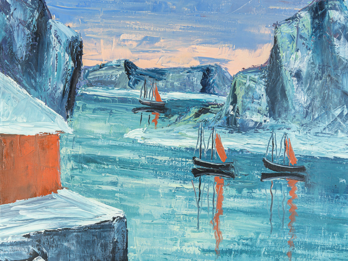 Mer Arctique, huile sur toile, 50 x 42 cm