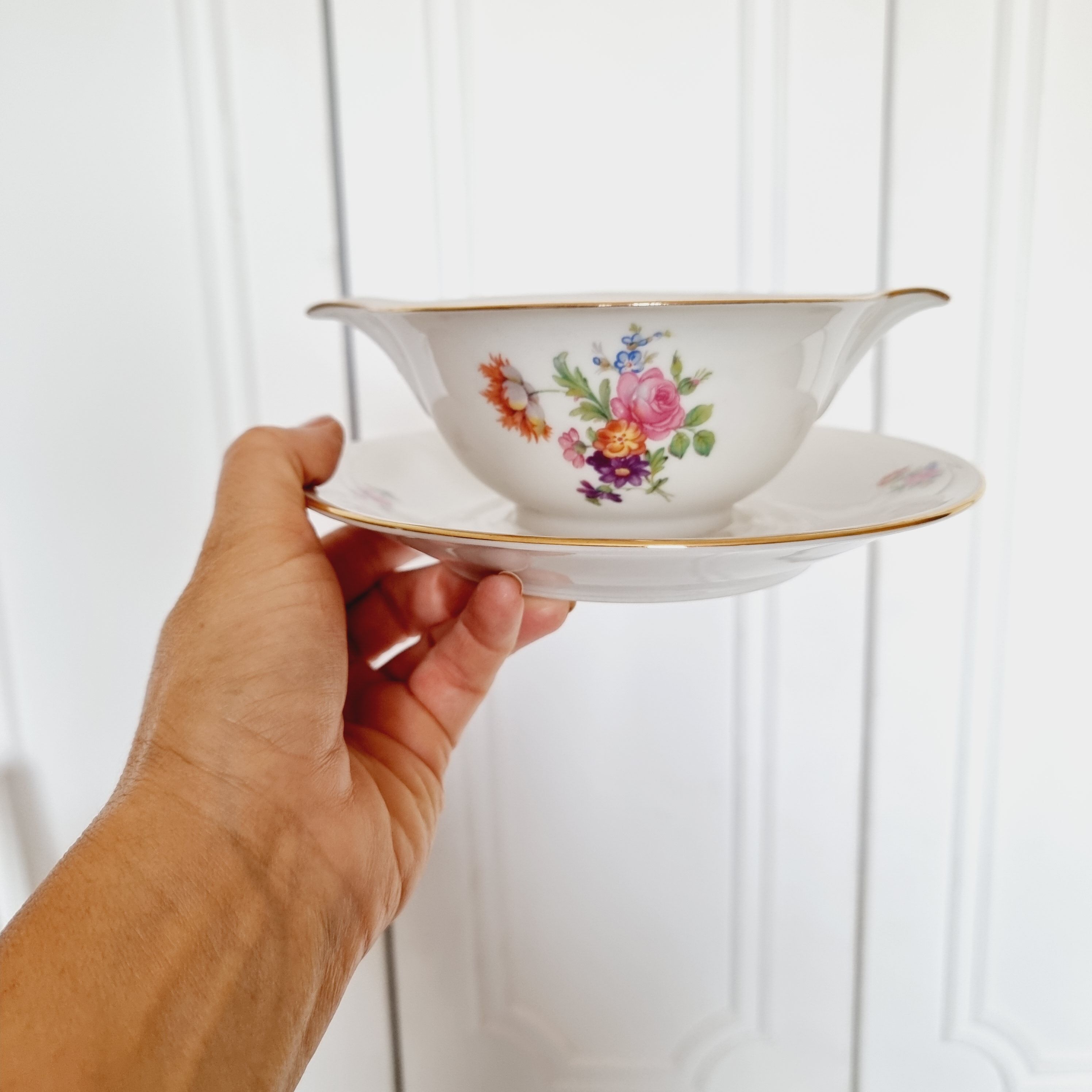 4 German Porcelain Serving Dishes from Bavaria Flores