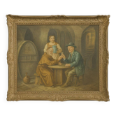 Granval: oil painting on canvas depicting a tasting scene in the cellars of a monastery.