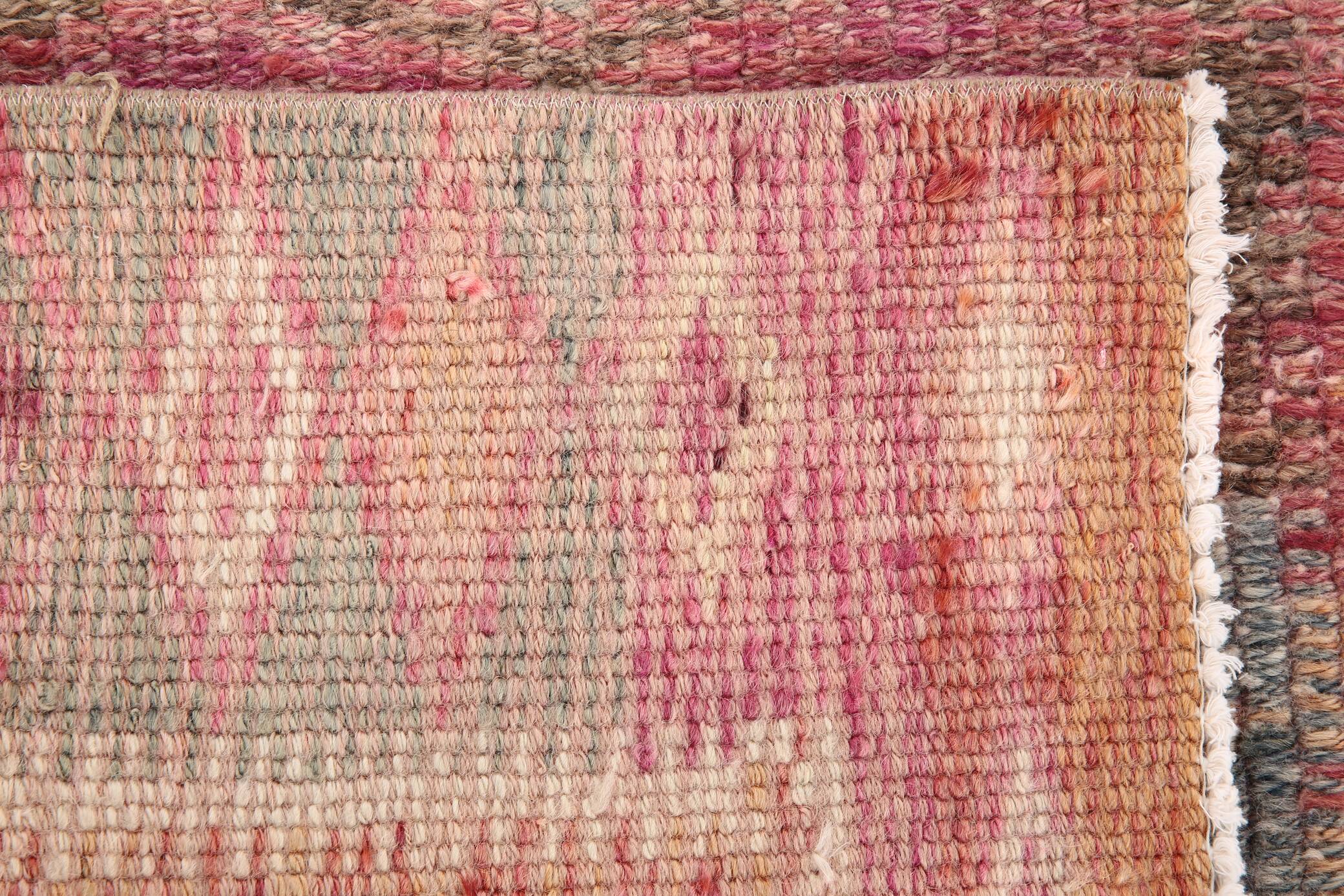 3x13 Rug For Entrway Pale Red Vintage Turkish Runner Rug, 84x394Cm