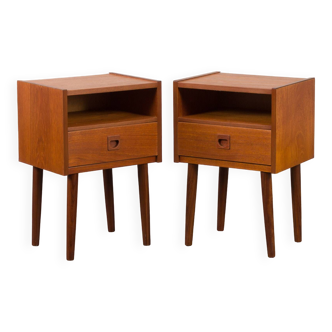 Pair of  Danish mid-century teak nightstands,1970s