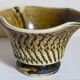 Ceramic planter with vintage scarifications from the 1950s