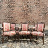 Suite Of Six Armchairs In Natural Wood From Louis XVI XVIII Eme Century