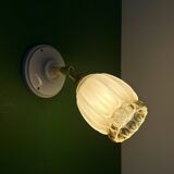 Vintage tulip wall light in frosted and amber glass