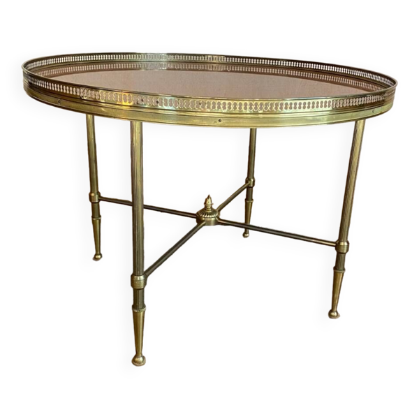 Table basse style néoclassique vintage placage acajou