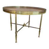 Vintage neoclassical style coffee table in mahogany veneer